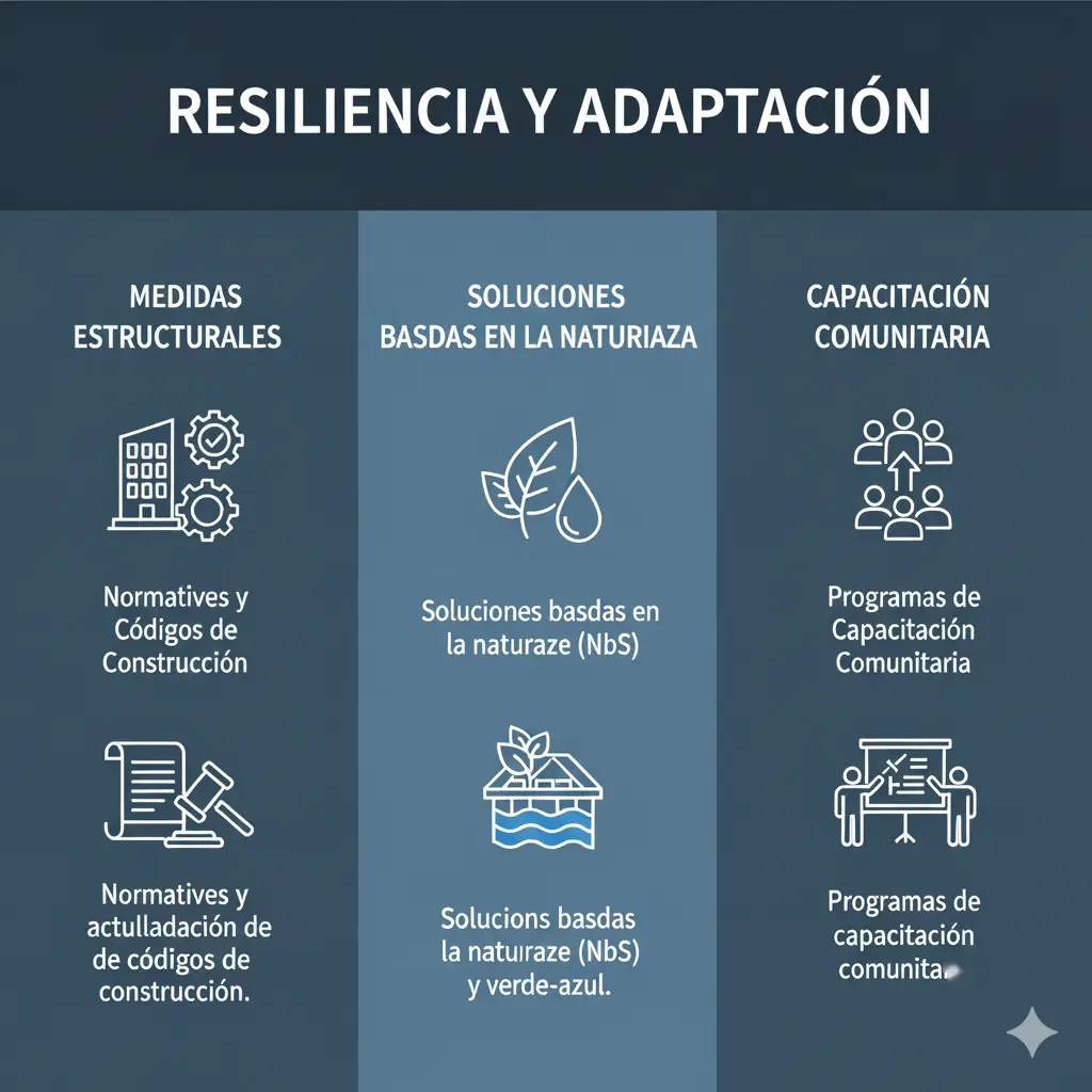 Estrategias de resiliencia y adaptación al cambio climático con medidas estructurales y comunitarias